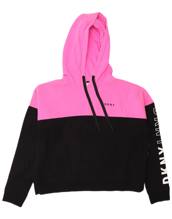 Dkny ženska majica s kapuljačom s grafičkim motivima UK 14 srednje ružičaste boje