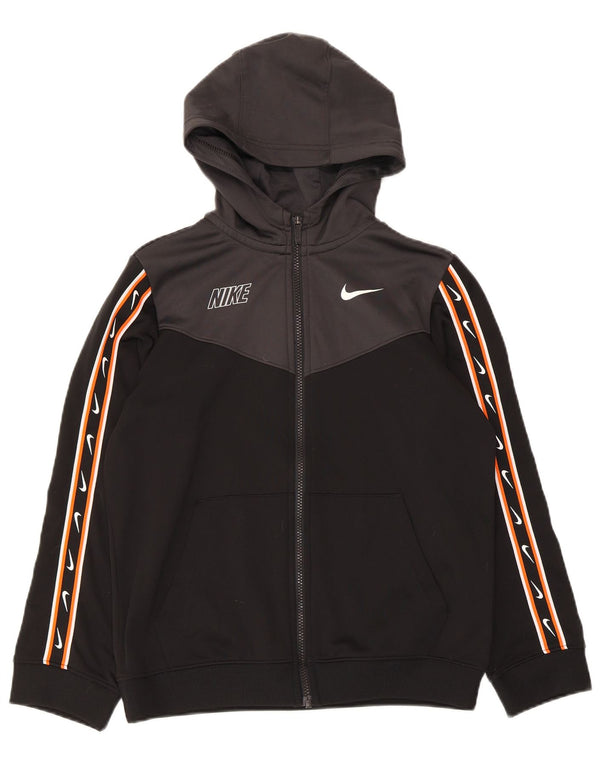 Nike Boys Dri Fit Zip Hoodie pulover 12-13 Years Large Black Colourblock