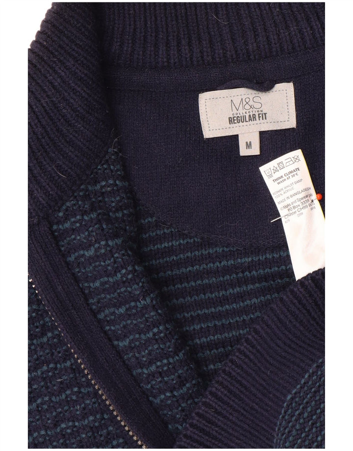 Marks & Spencer muški kardigan pulover standardnog kroja srednje tamnoplave akrilne boje