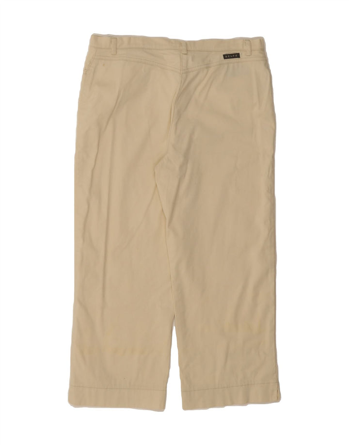 BELFE Womens Straight Capri Trousers UK 8 Small W30 L22 Beige Polyester Vintage Belfe and Second-Hand Belfe from Messina Hembry 