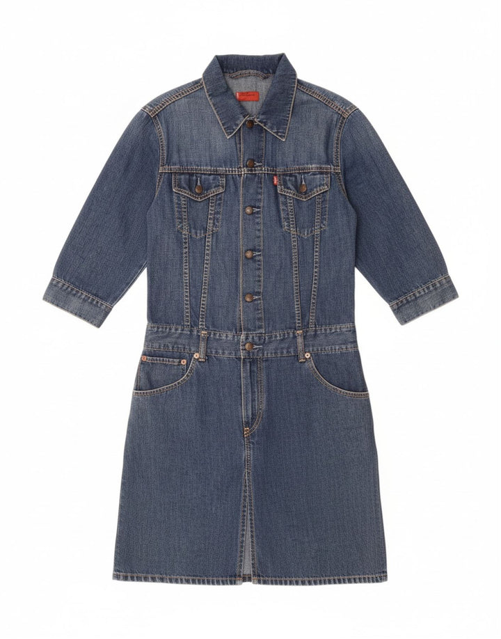 LEVI'S Pulover traper haljina za djevojčice 3/4 rukava 11-12 godina srednje plava
