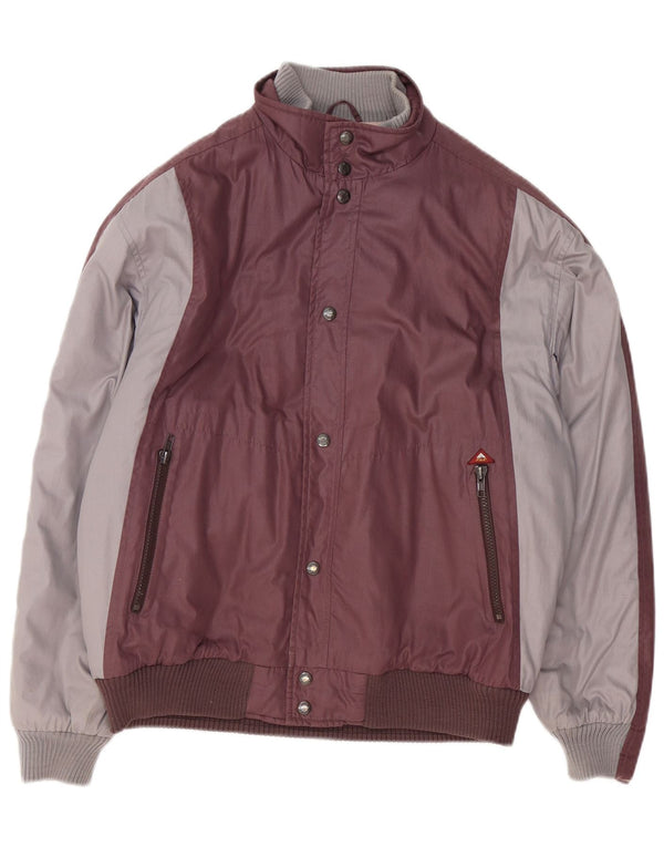 Vintage muška bombaška jakna UK 38 Srednje bordo poliester u boji