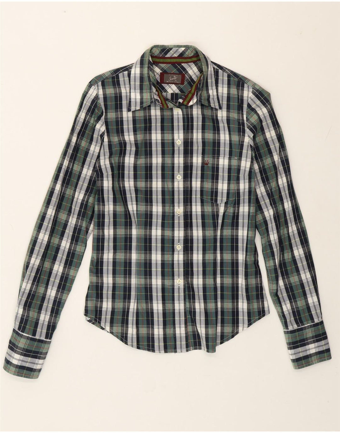 Izviđačka ženska košulja UK 12 Srednje zelena karirana pamuk