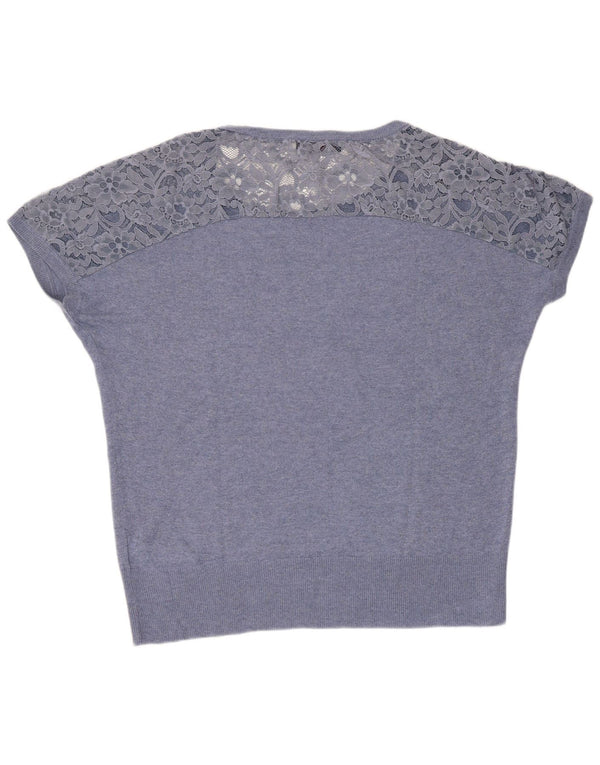 Trussardi Jeans Ženska prevelika majica kratkih rukava UK 18 XL Plava viskoza