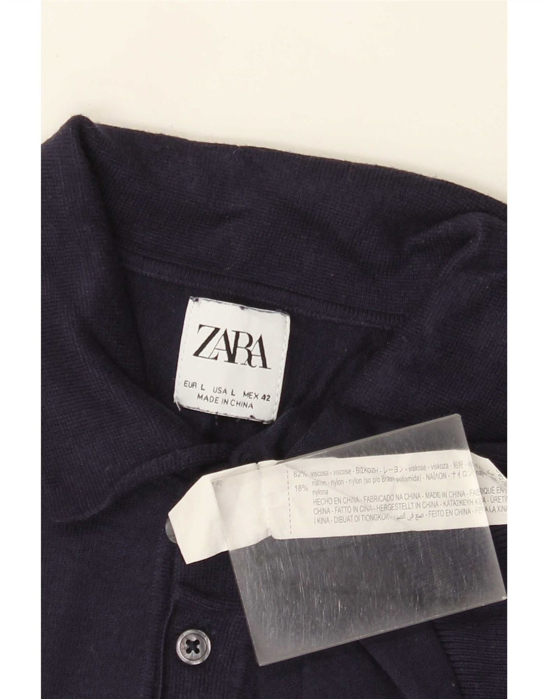 Zara muška polo majica velika tamnoplava viskoza