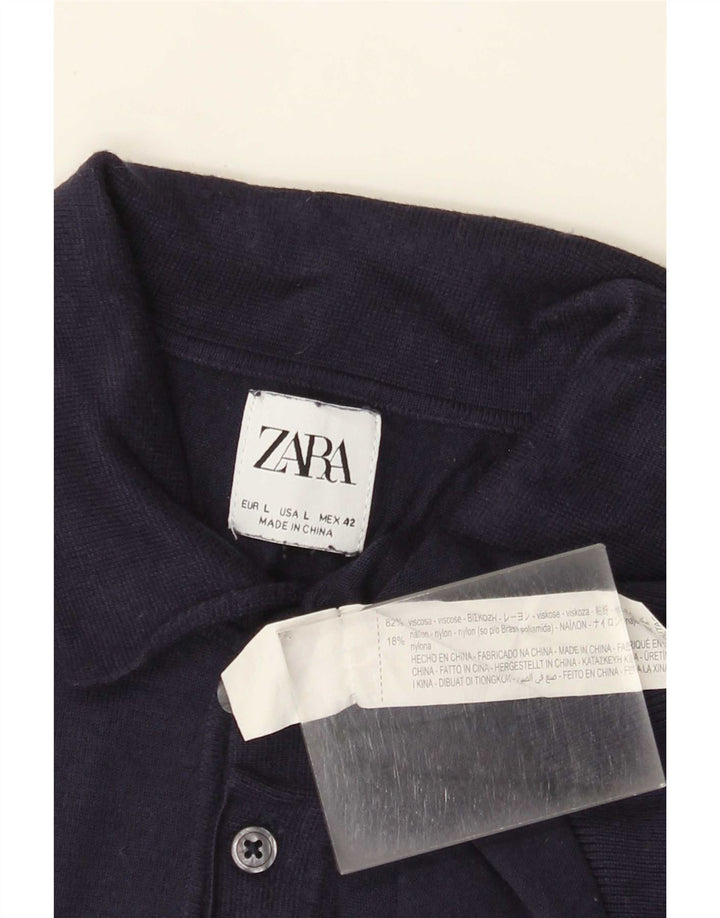 Zara muška polo majica velika tamnoplava viskoza