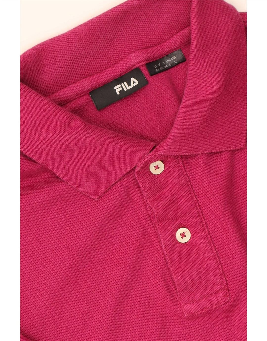FILA Mens Polo Shirt Large Pink Cotton Vintage Fila and Second-Hand Fila from Messina Hembry 