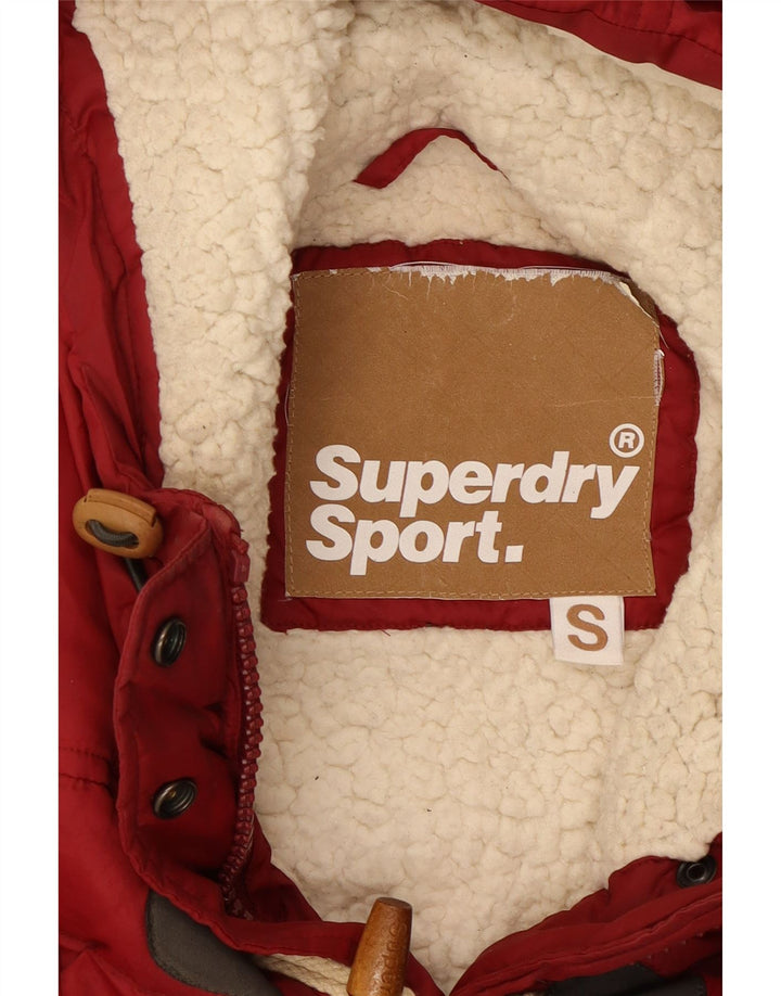 SUPERDRY Ženska podstavljena majica s kapuljačom UK 10 Mala crvena poliester