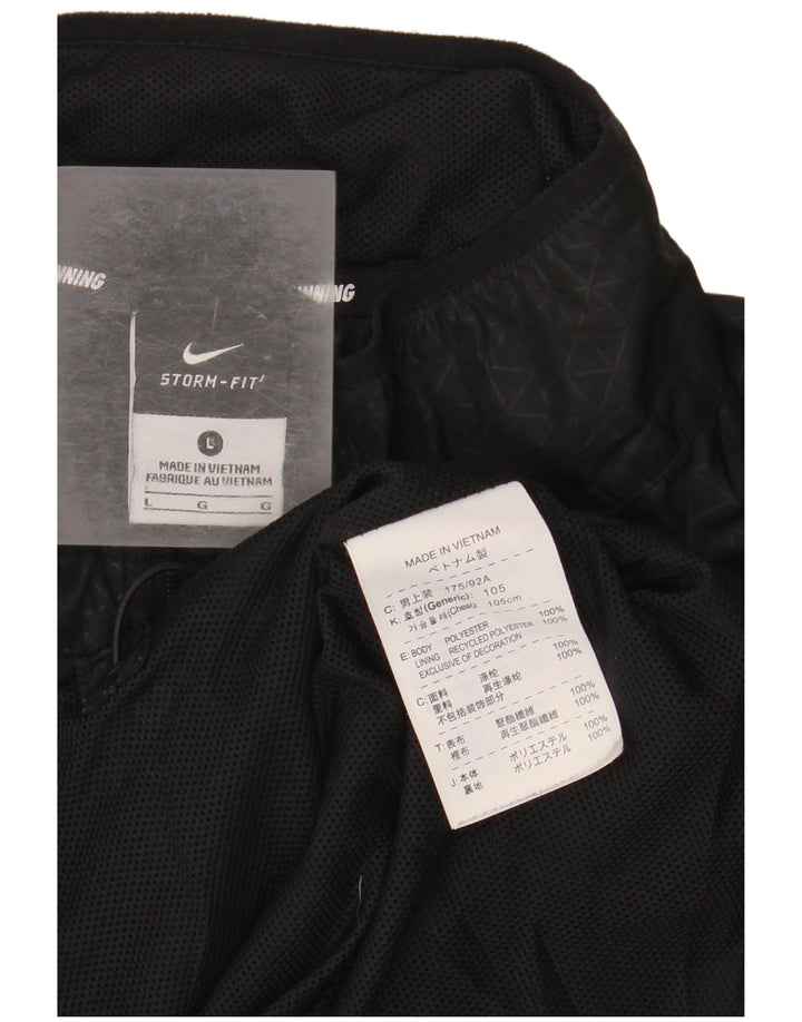 Nike muška velika jakna trenirke Storm-Fit, veliki crni geometrijski poliester