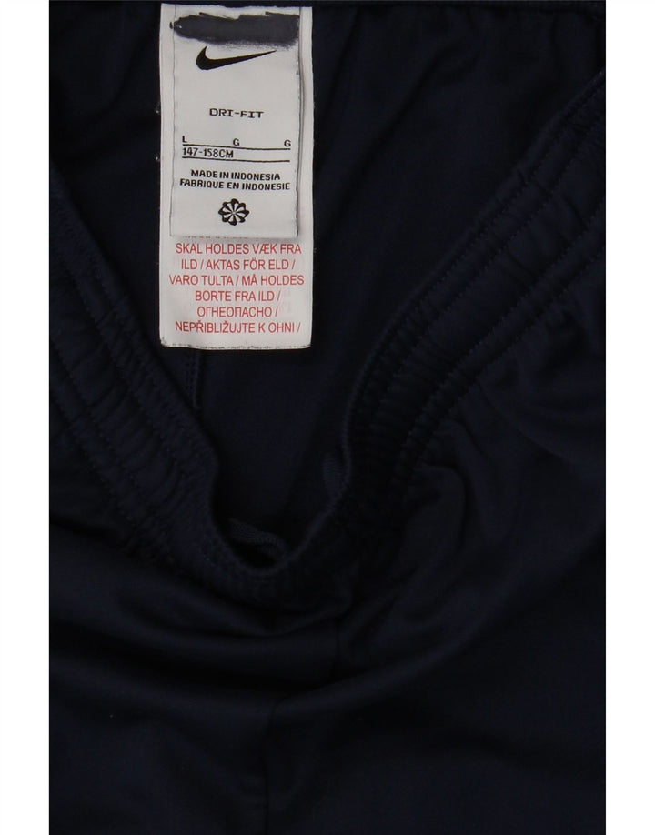 NIKE Boys Dri Fit Trenirke Hlače 12-13 Years Large Navy Blue Poliester