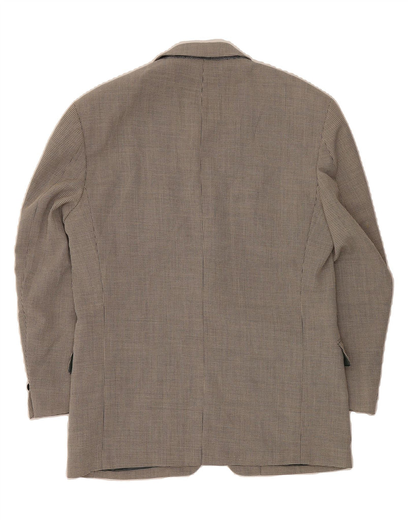 KENZO Mens 2 Button Blazer Jacket IT 48 Medium Navy Blue Houndstooth Wool Vintage Kenzo and Second-Hand Kenzo from Messina Hembry 