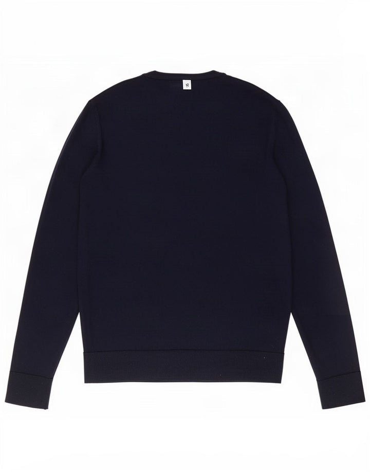Jack & Jones muški džemper s okruglim izrezom srednje tamnoplave merino vune
