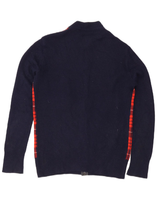 Vintage muški kardigan pulover IT 54 XL tamnoplavi karirani