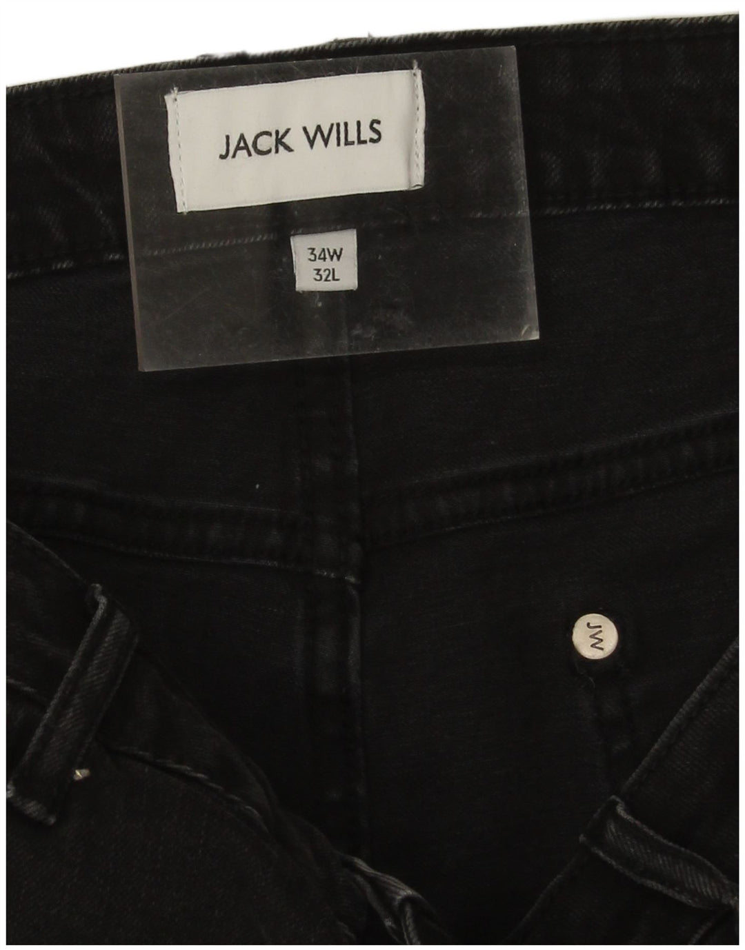 Jack Wills muške uske traperice W34 L29 crni pamuk