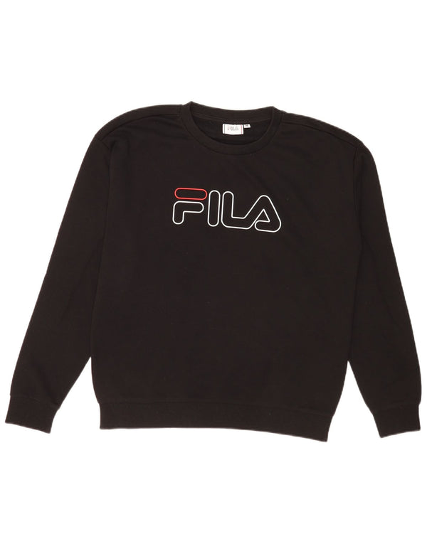 Fila ženski džemper s grafičkim motivima UK 10/12 srednje crni pamuk