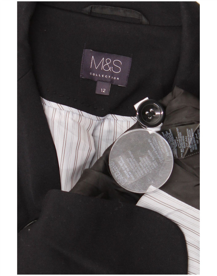 Marks & Spencer ženska jakna sa jaknom s jednim gumbom UK 12 srednje crna