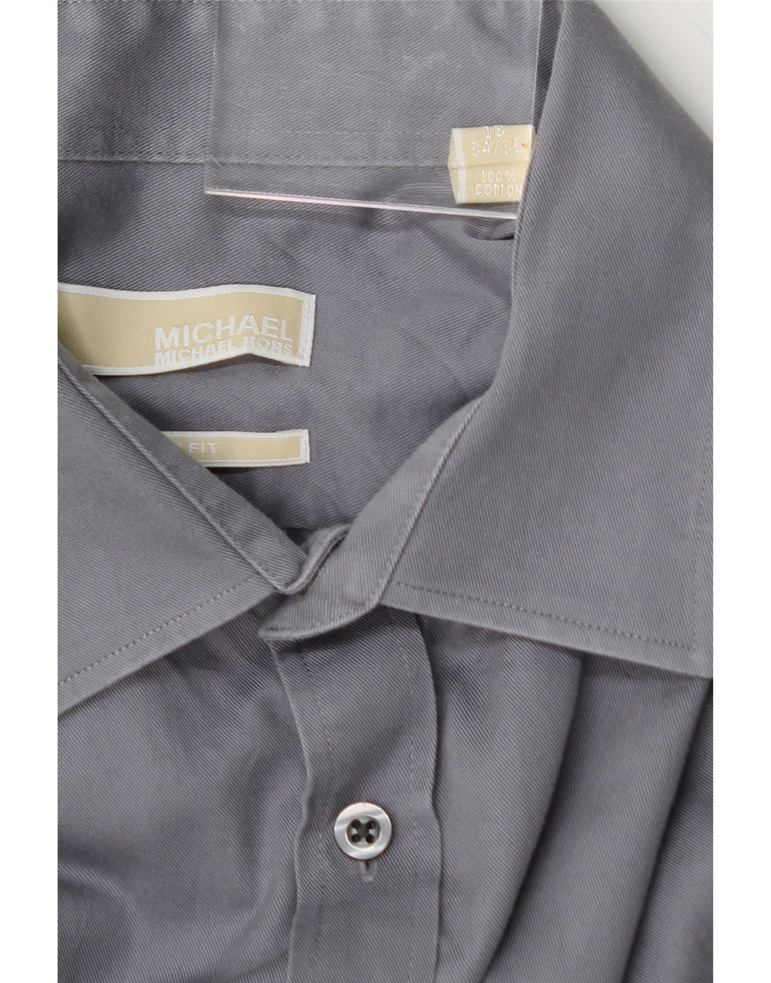 MICHAEL KORS Mens Regular Fit Shirt Size 18 2XL Grey Cotton Vintage Michael Kors and Second-Hand Michael Kors from Messina Hembry 