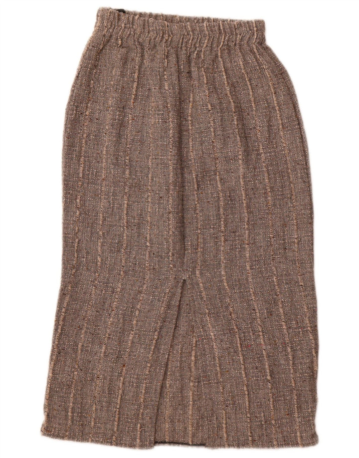 Vintage ženska midi suknja W26 male sive pruge od poliakrila