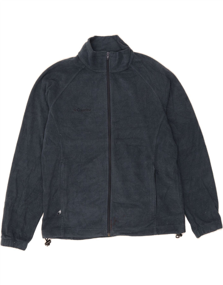 COLUMBIA Womens Fleece Jacket UK 16 Large Navy Blue Polyester Vintage Columbia and Second-Hand Columbia from Messina Hembry 