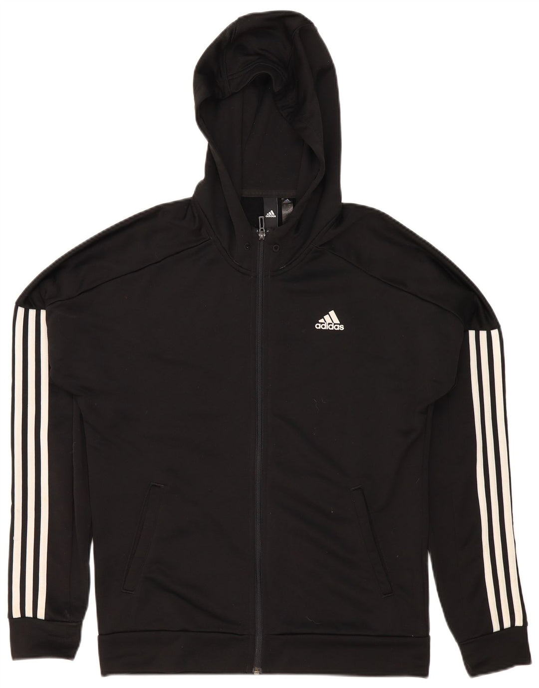 Adidas muški pulover s kapuljačom na patentni zatvarač srednje crne boje od poliestera