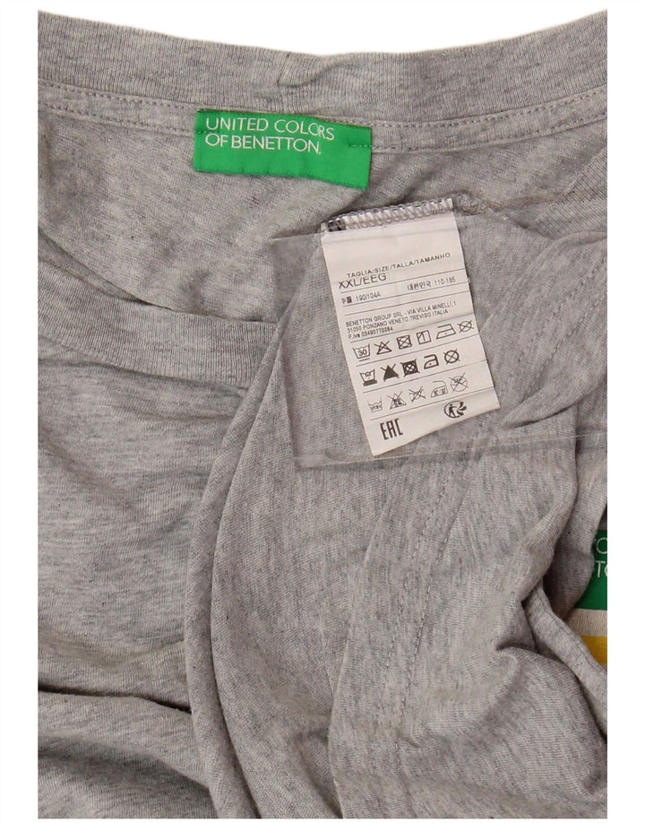 BENETTON Muška majica kratkih rukava s grafičkim motivima 2XL Sivi Colourblock Pamuk