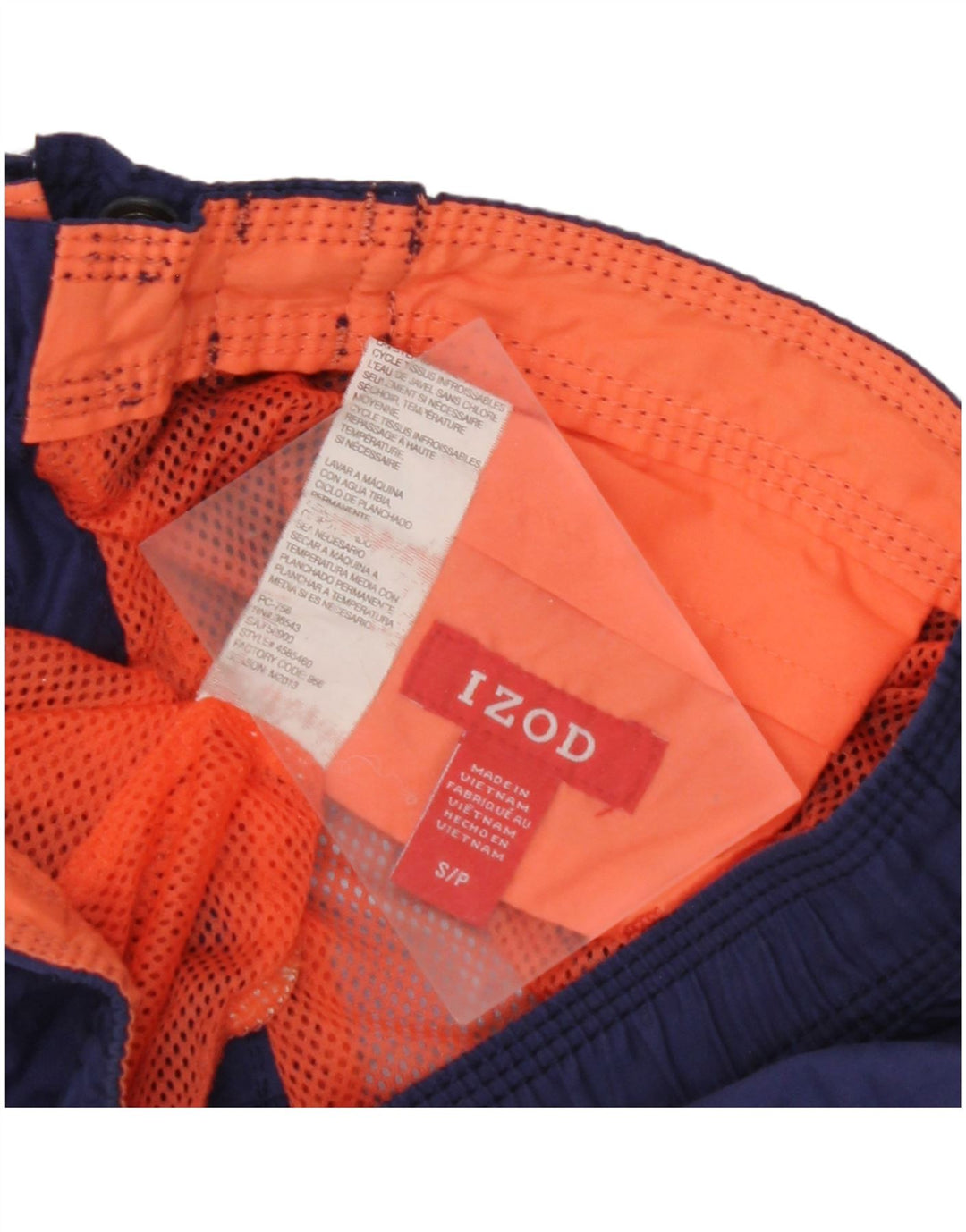 IZOD Muške kratke hlače za kupanje male tamnoplave pruge od poliestera