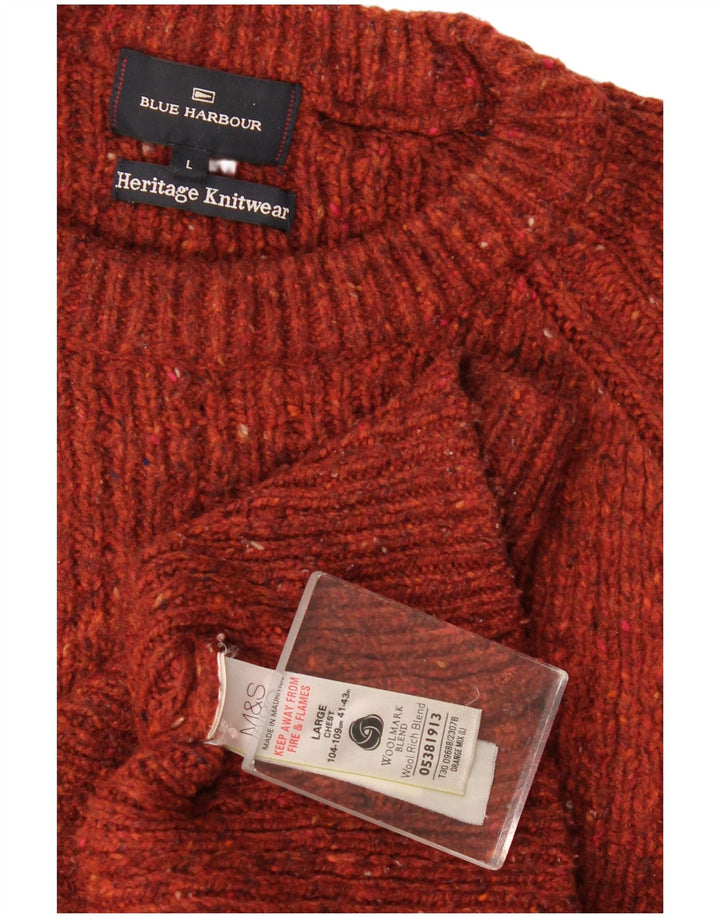 Marks & Spencer muški džemper s autogramom s lađastim izrezom, velika narančasta