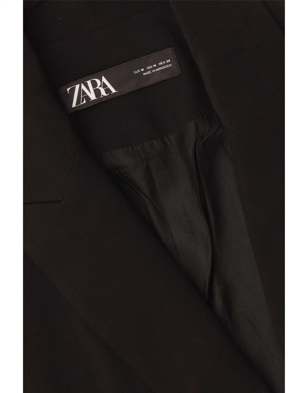 Zara ženski dugi prsluk UK 14 srednji crni poliester