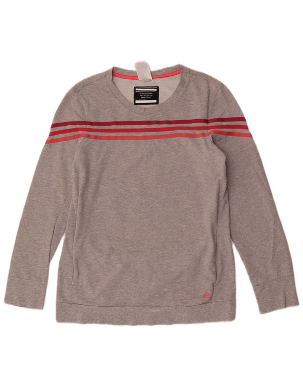 Adidas ženska majica s kratkim rukavima UK 12/14 srednje sivi flekasti pamuk