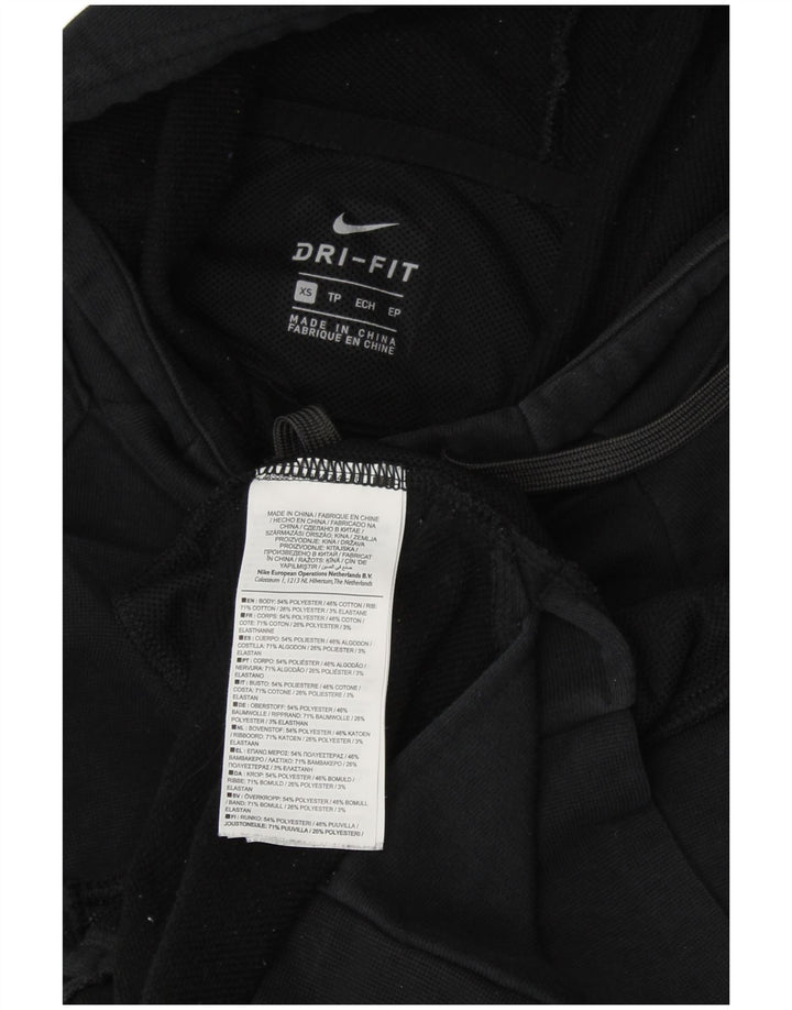NIKE Ženska Dri Fit prevelika majica s kapuljačom UK 6 XS crni pamuk