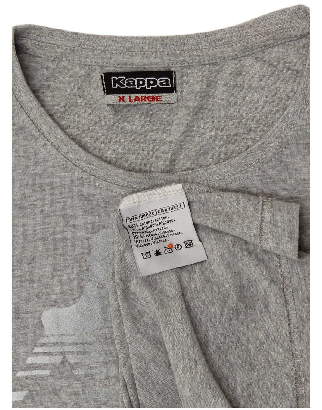KAPPA ženska majica kratkih rukava s grafičkim motivima UK 18 XL sivi pamuk