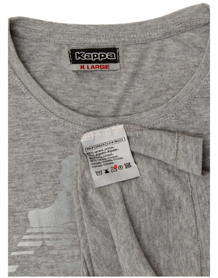 KAPPA ženska majica kratkih rukava s grafičkim motivima UK 18 XL sivi pamuk