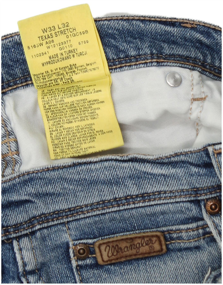 WRANGLER Muške rastezljive ravne traperice Texas W33 L32 Plavi pamuk