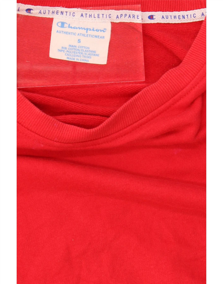 CHAMPION Womens Oversized Graphic Sweatshirt Jumper UK 10 Small Red Vintage Champion and Second-Hand Champion from Messina Hembry 