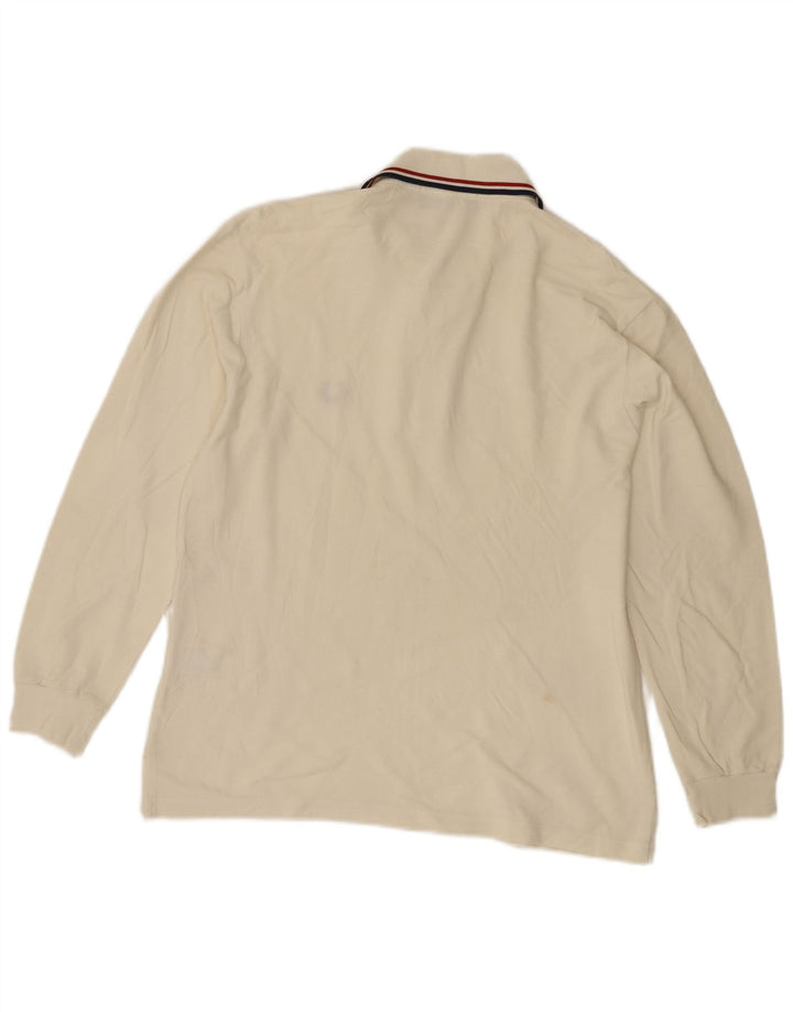 Fred Perry muška polo majica dugih rukava Mala sivo bijela pamučna