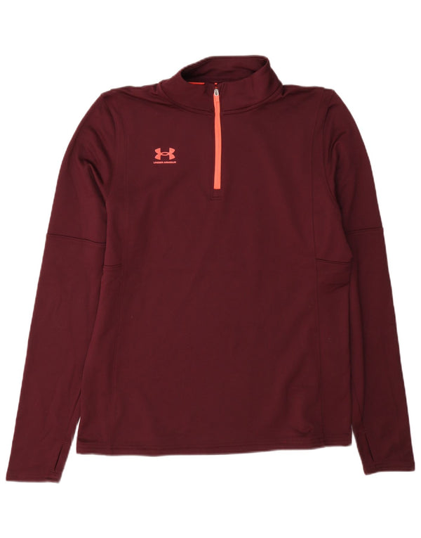 Under Armour Ženska majica dugih rukava s izrezom i patentnim zatvaračem UK 14 srednje tamnocrvena