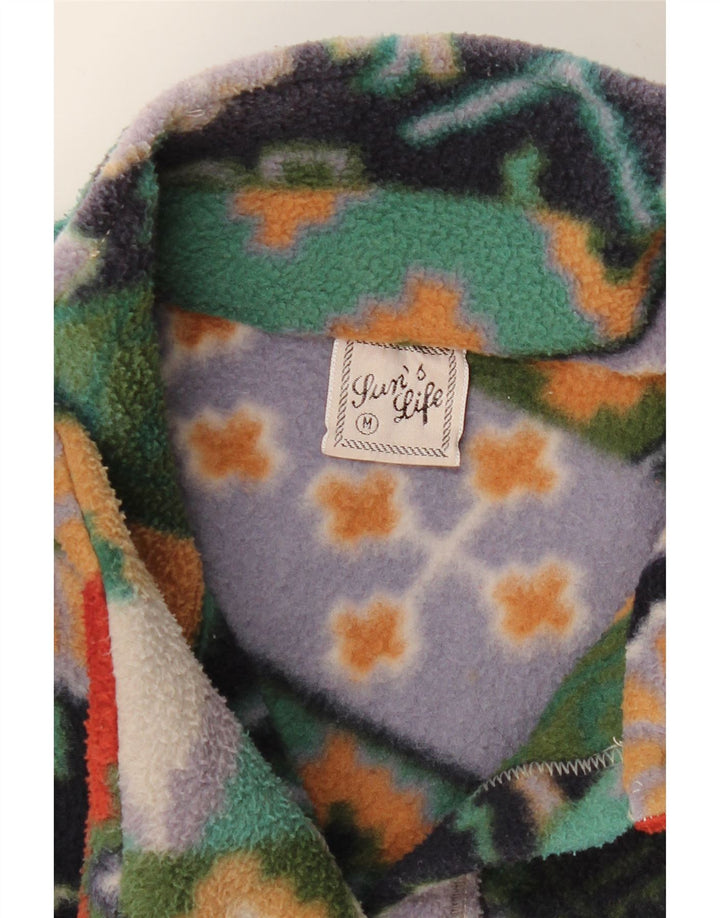 Vintage ženska jakna od flisa UK 14 srednje raznobojna geometrijska