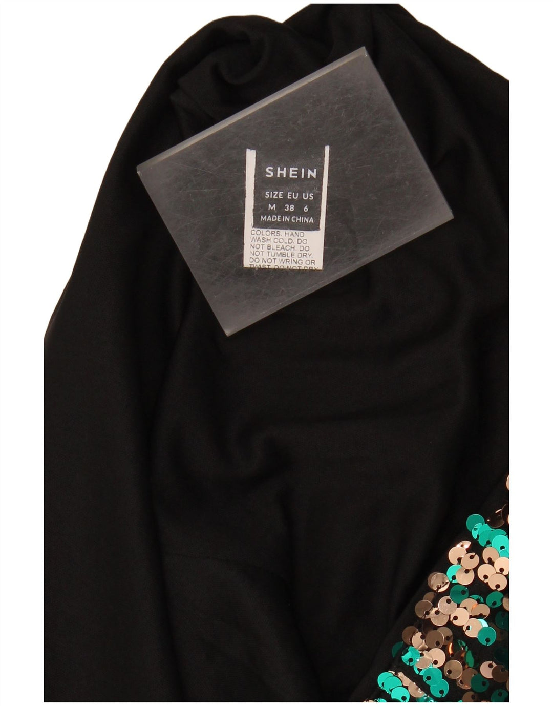SHEIN Womens Sequin Shift Dress UK 12 Medium Green Polyester