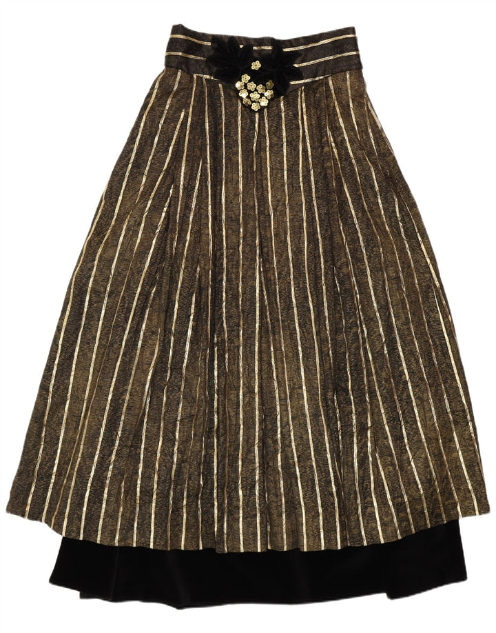 PFISTER Ženska suknja A-kroja visokog struka EU 38 srednje veličine W26 na zlatne pruge