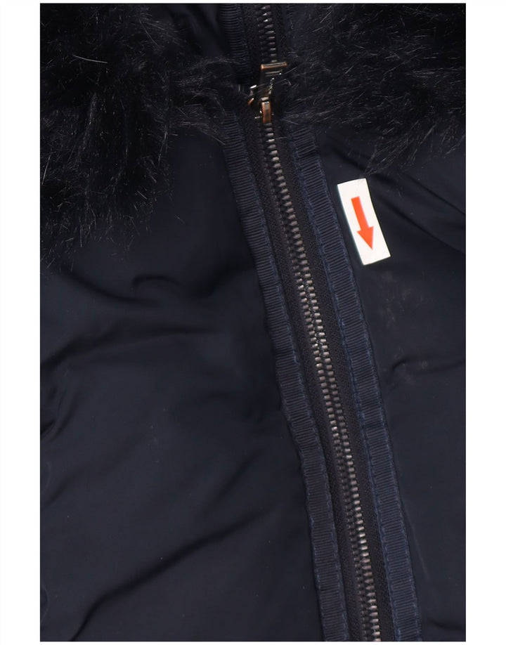 Monsoon ženska prevelika podstavljena jakna s kapuljačom UK 14 srednje tamnoplava