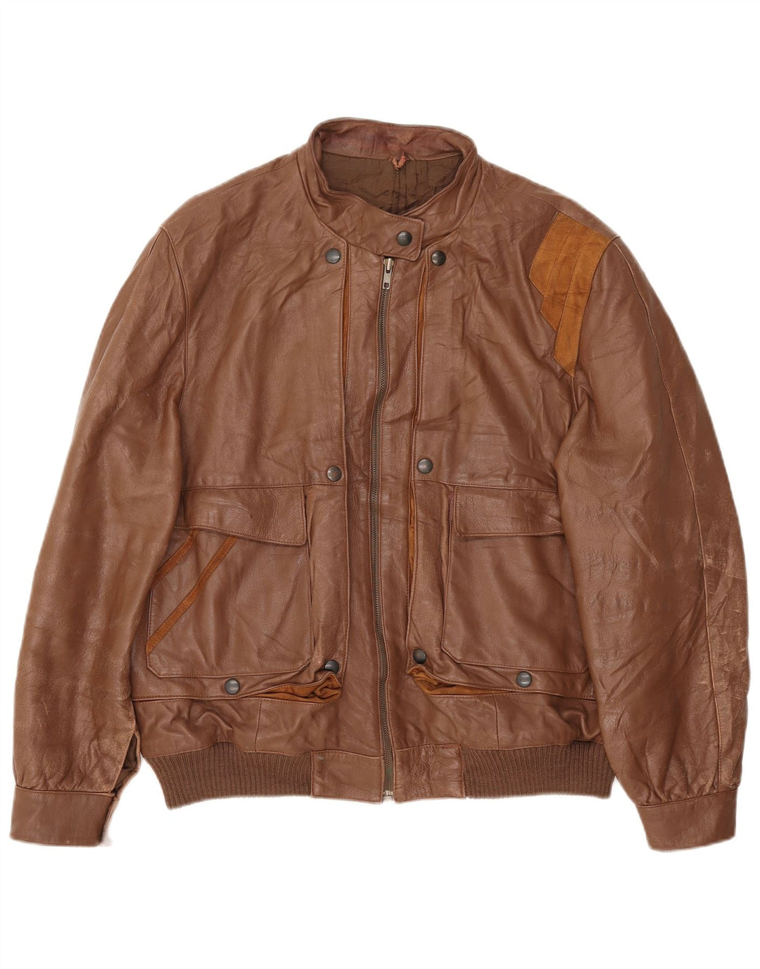 VINTAGE ženska kožna jakna IT 48 XL smeđa koža