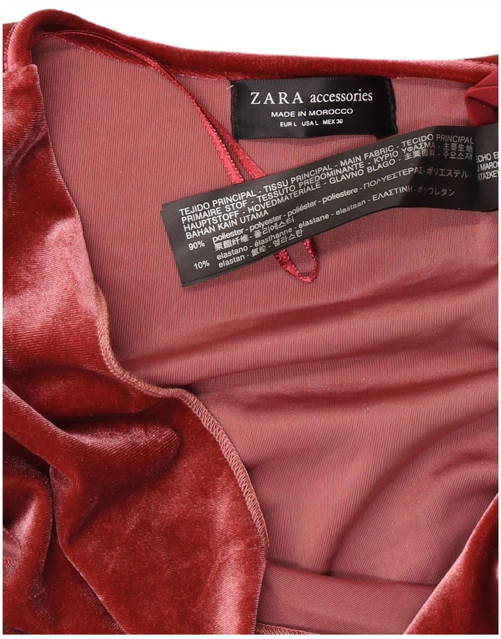 Zara ženski bodi od velura UK 16 veliki ružičasti poliester