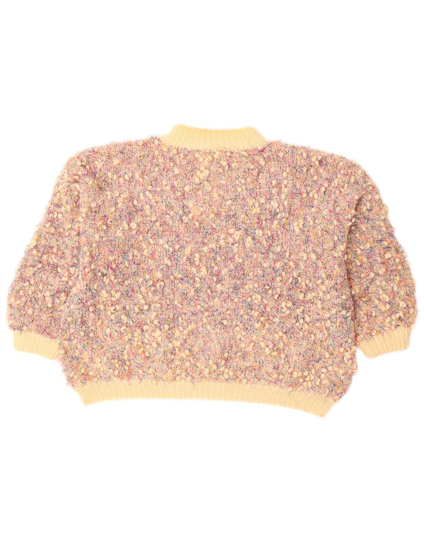 VINTAGE ženski džemper s kornjačičastim ovratnikom UK 20 2XL Raznobojni flekasti