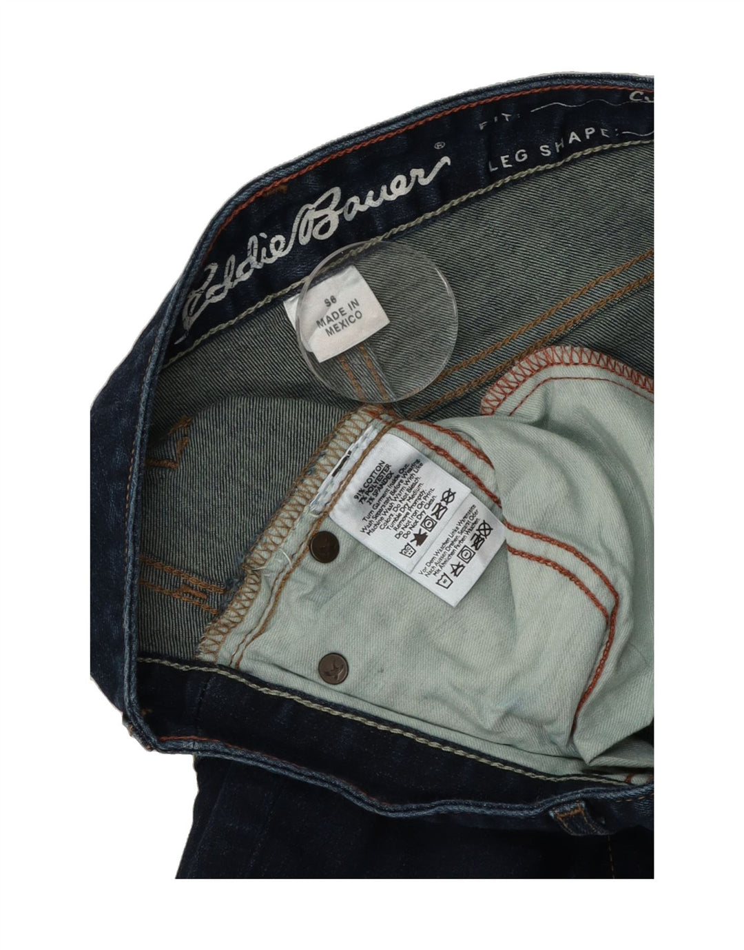 EDDIE BAUER Womens Curvy Straight Jeans US 6 Medium W32 L31 Navy Blue Vintage Eddie Bauer and Second-Hand Eddie Bauer from Messina Hembry 
