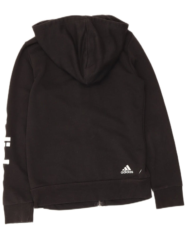 Adidas ženski džemper s kapuljačom s patentnim zatvaračem UK 8/10 mali crni pamuk
