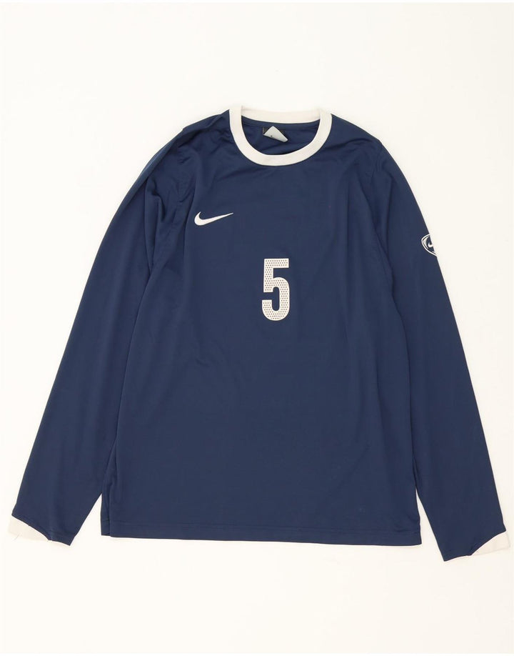 Nike muška majica dugih rukava s grafikom UK 39/41 srednje tamnoplava poliester