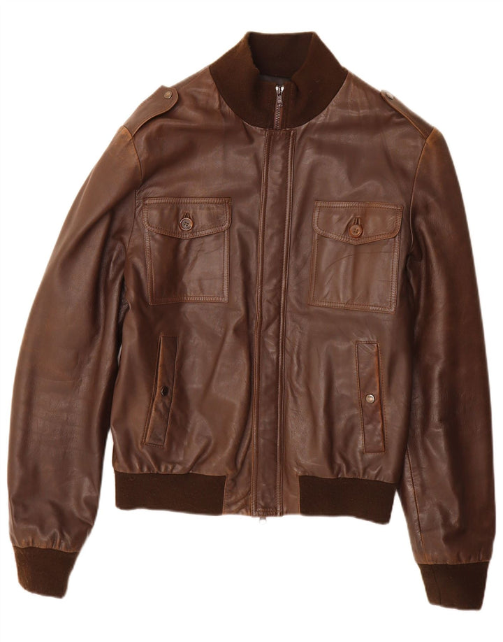Vintage muška vojna kožna jakna IT 50 Large Brown Leather