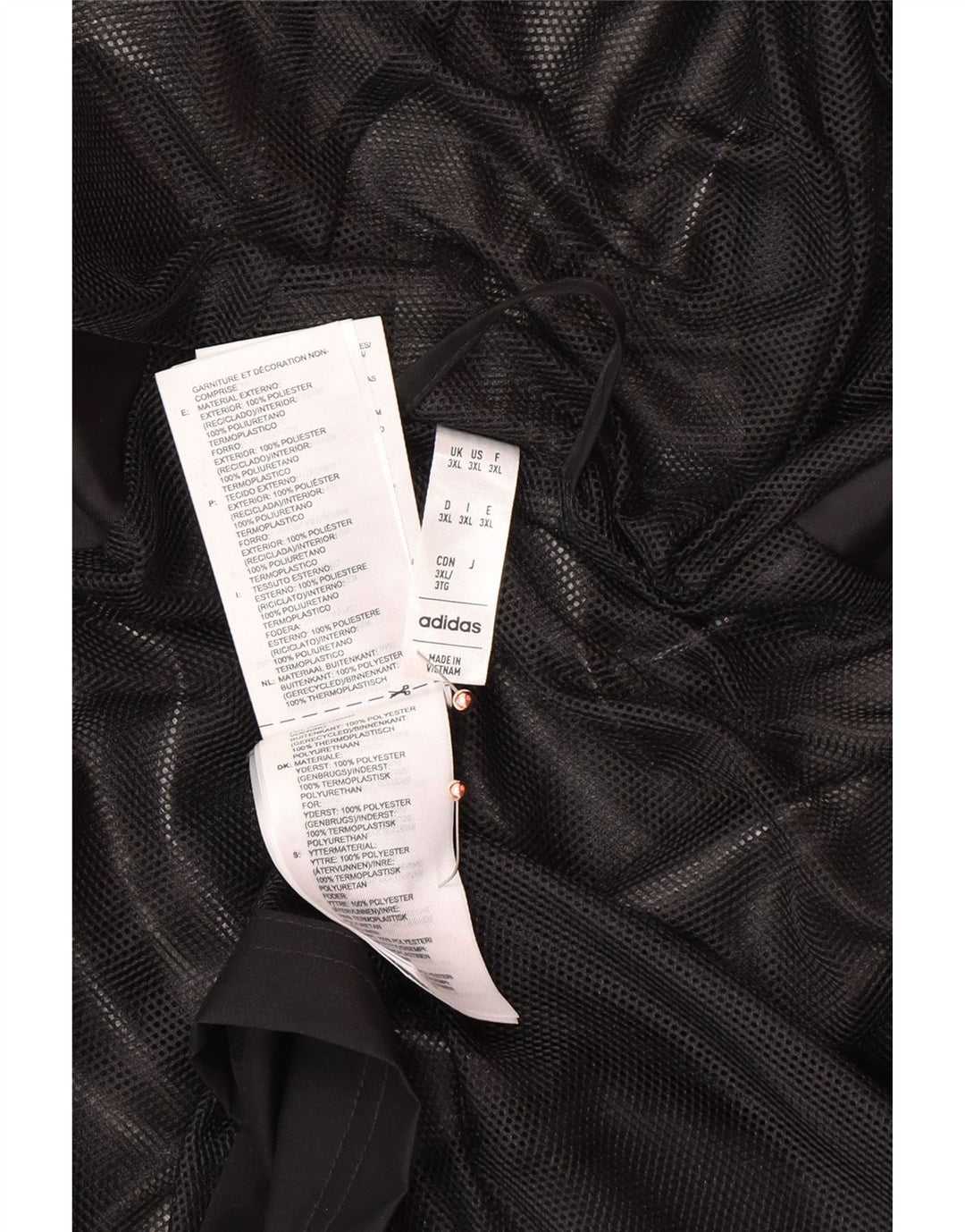 ADIDAS muška kišna jakna s kapuljačom s grafičkim motivima UK 46 3XL crni poliester