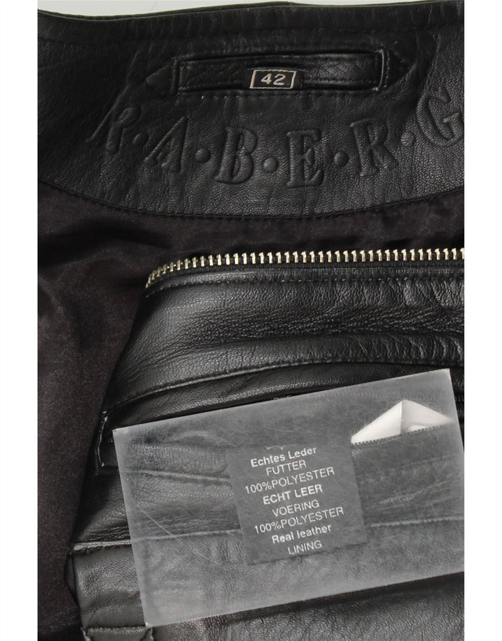 RABERG ženska crna kožna jakna EU 42 velika crna koža