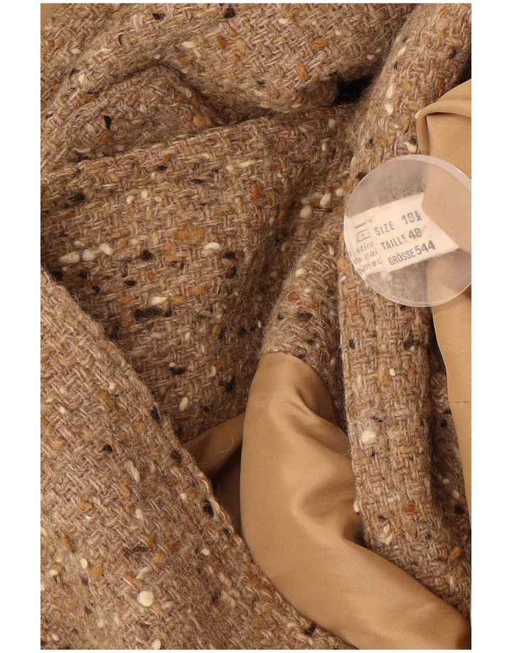 Vintage ženski kaput s dvorednim kopčanjem UK 18 XL, bež flekasti